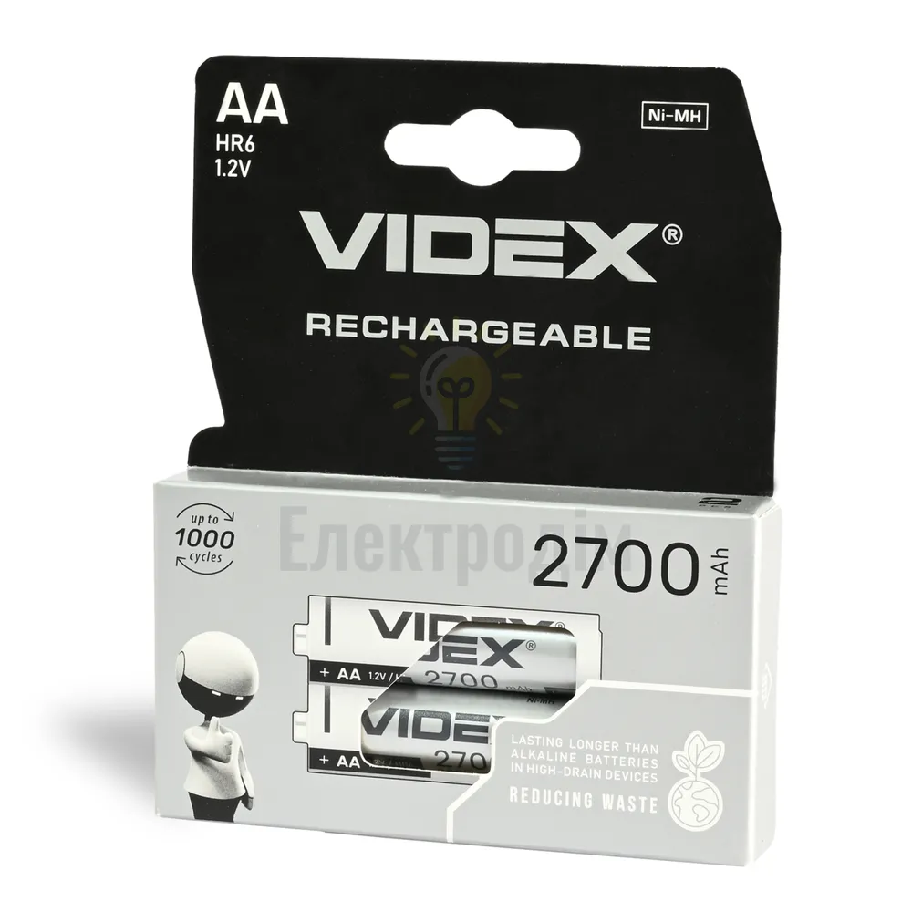 Акумулятори Videx HR6/AA 2700mAh double blister/2шт HR6/2700/2DB 