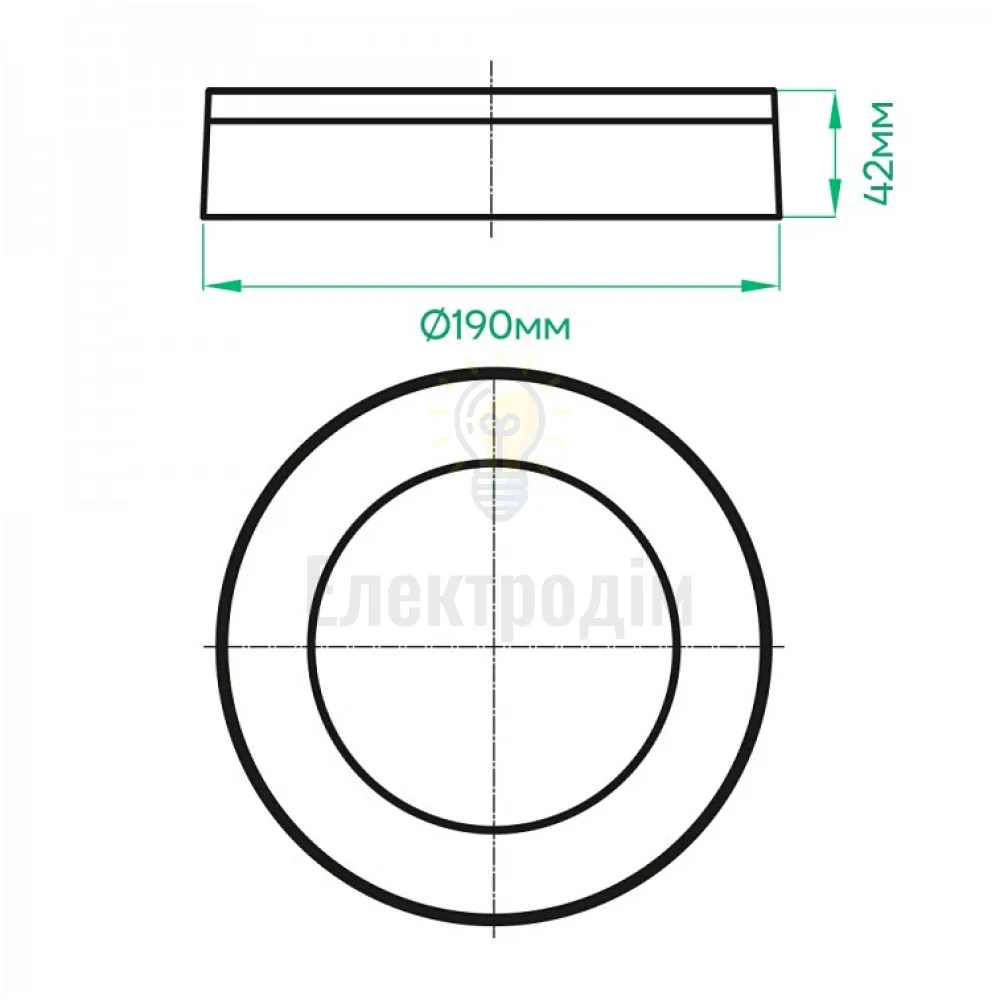 AL3007-RW 15W 5000К IP65, круг, білий, Ф190*42мм 80215  - фото 2