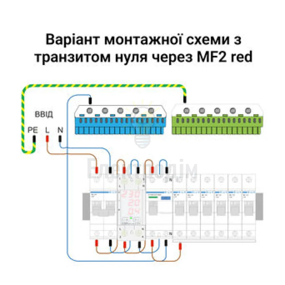Мультифункціональне реле ZUBR 1ф MF2-32 red двомодульне 98691  - фото 3