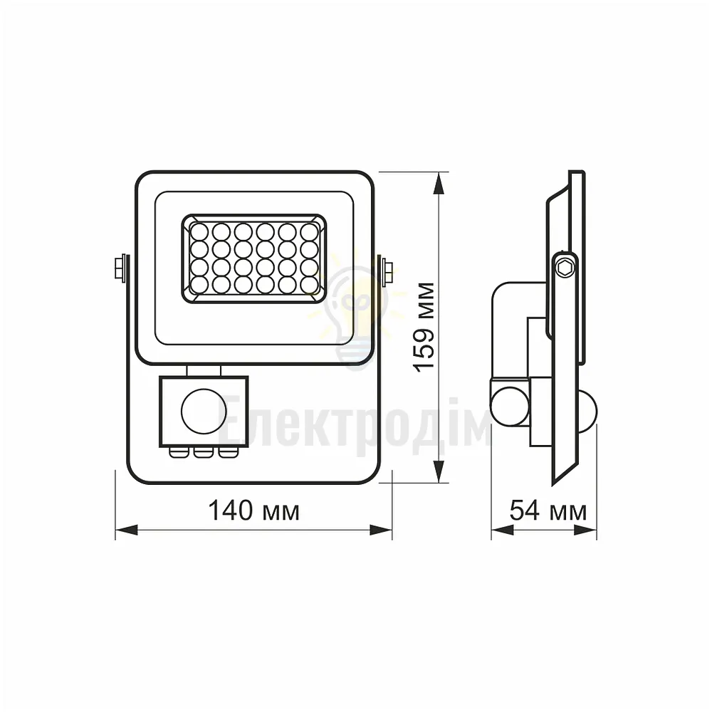 Д/р LED прожектор VIDEX F2e 20W 5000K з датчиком руху та освітленості VL-F2e205W-S  - фото 1