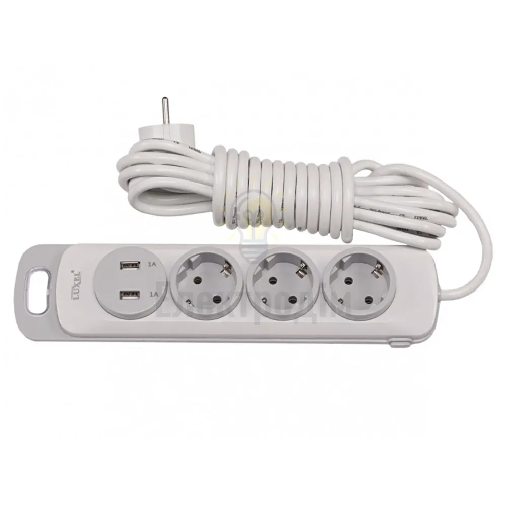 Подовжувач NOTA 3 гнізда 5М подовжувач земля + USB+Type C 7165 