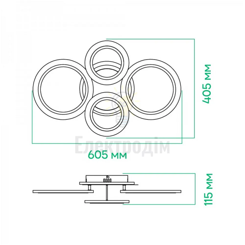 AL6450ARD 72W 5200Lm 3000K-6500K+purple 605*405*115mm SOFT R 80249  - фото 4