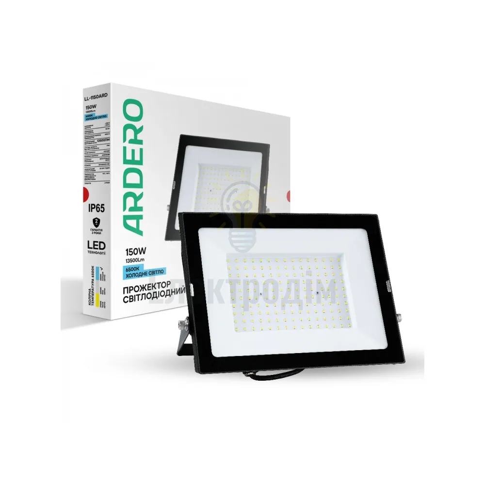LL-1150ARD 150W 13500Lm 6500K (327*265*33мм) чорний IP65 80020 