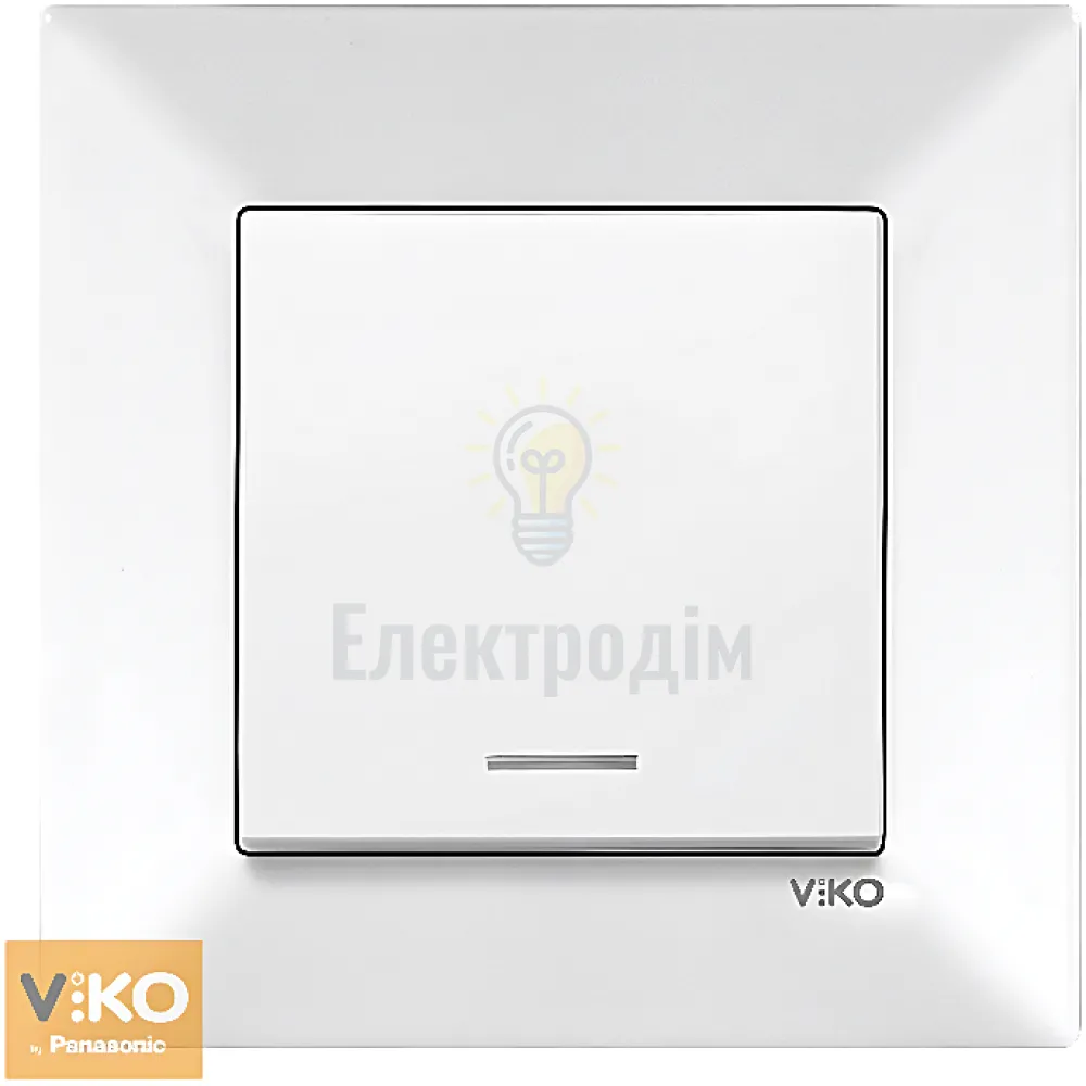 Вимикач 1-кл.  з підсвіткою Viko Meridian Білий 90970019-WH 
