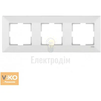 Рамка 3-на горизонтальна Meridian біла 90979003-WH — купити в Електродім