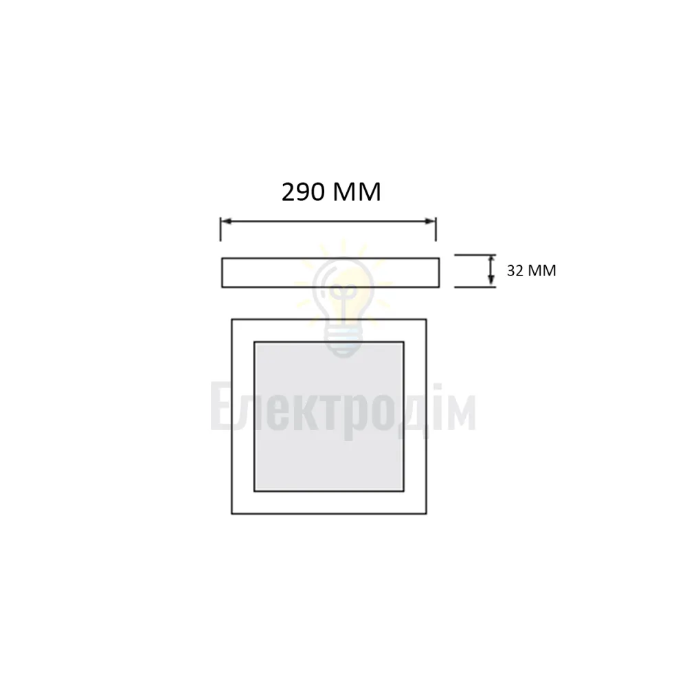 016-084-0036-010 Світильник накладний LED 36W 3CCT 3600Lm 160-265V 290*h32мм ІР20 білий квадрат 016-084-0036-010  - фото 1