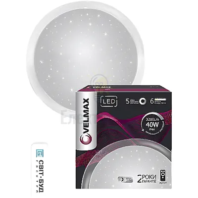 LED світильник VELMAX V-CL-Galaxy, 40W, smart, 405*73мм, 3000K-6500K, 3200Lm, кут 140°. 23-40-05-1 — купити в Електродім