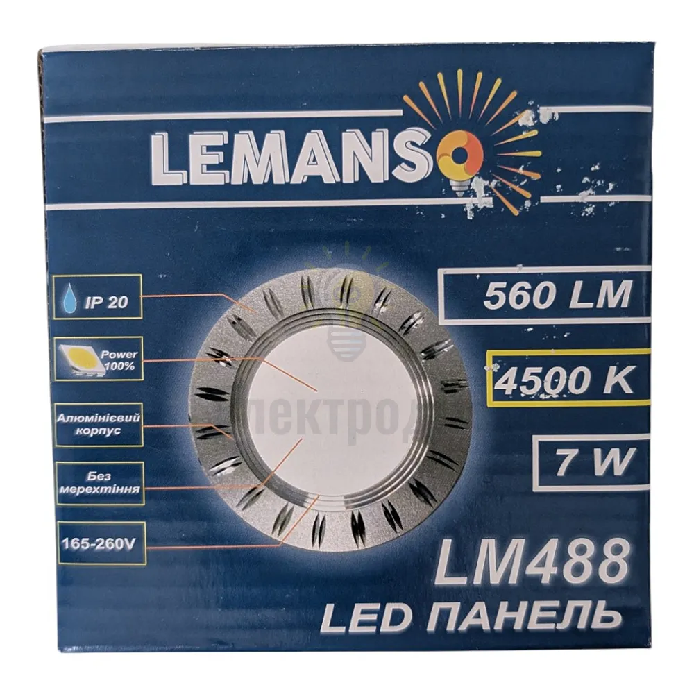LED панель Lemanso 7W 560LM 4500K хром LM488  - фото 2