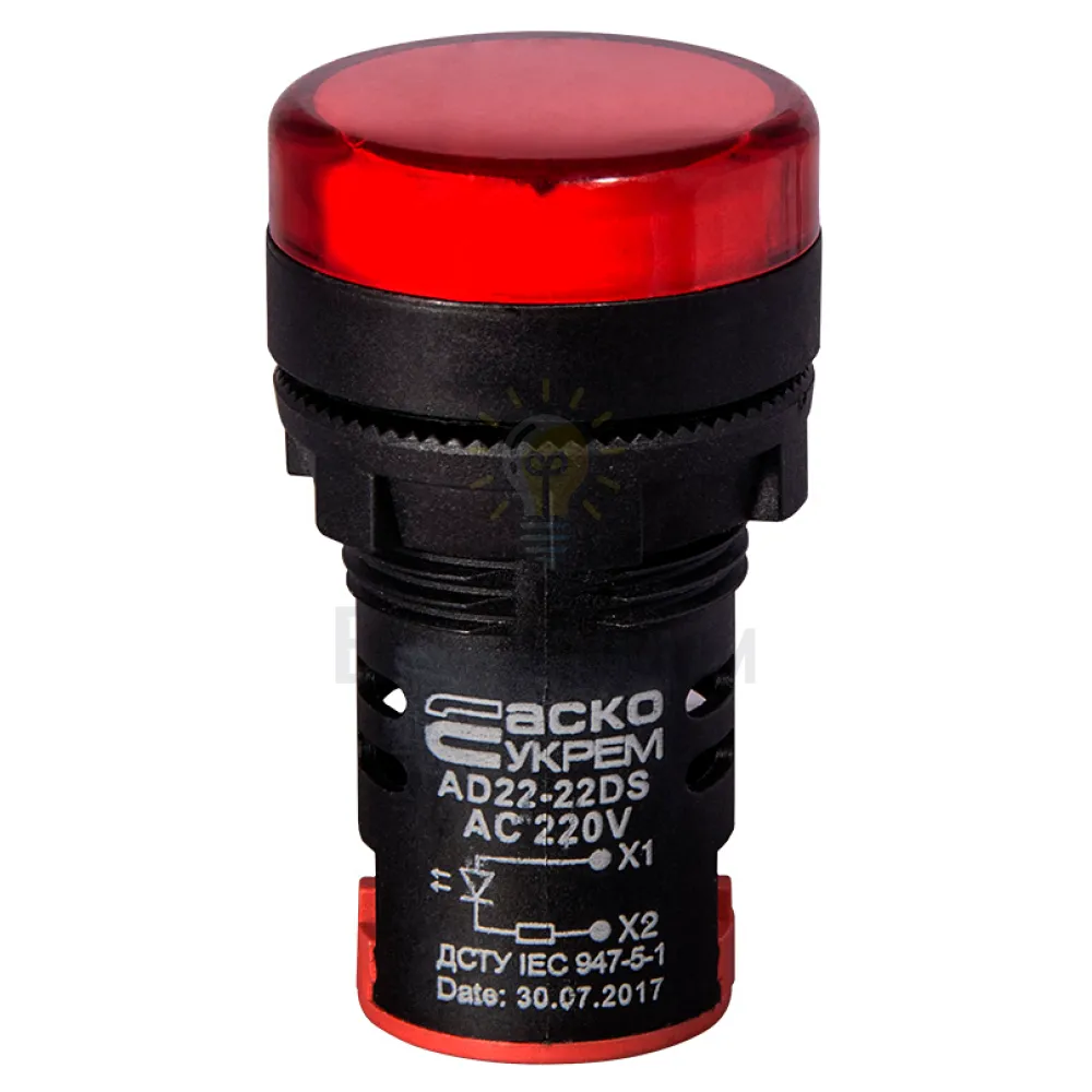 Сигнальна арматура AD22-22DS червона 220V АC A0140030038 