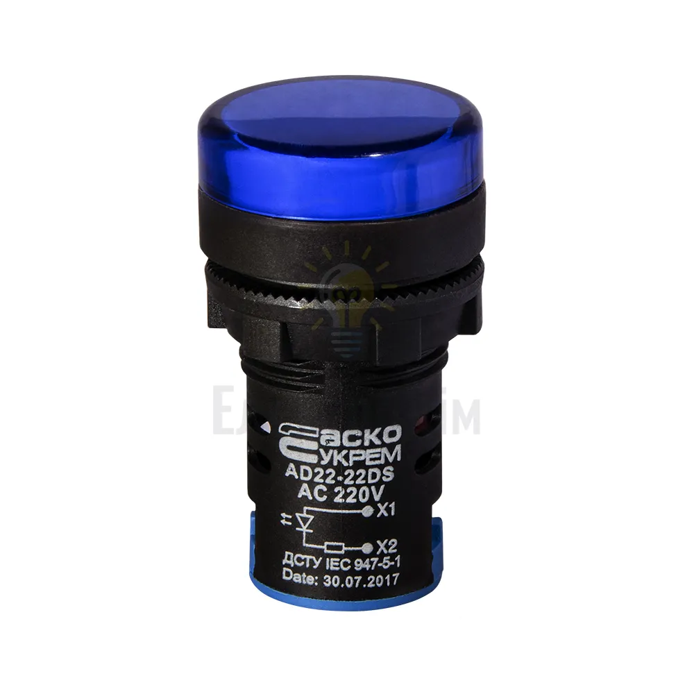 Світлосигнальна арматура АСКО AD22-22DS 220V AC синя A0140030152 