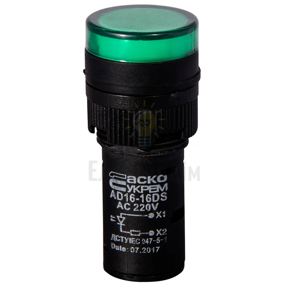 Сигнальна арматура AD16-16DS зелена 220V АC A0140030051 