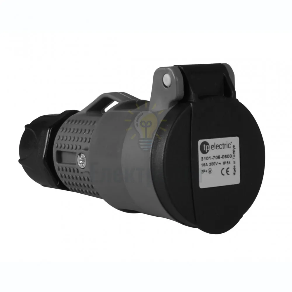 Розетка з/з, 16А, сіра, (IP54), TP electric (3101-705-0600) 62-56-15 