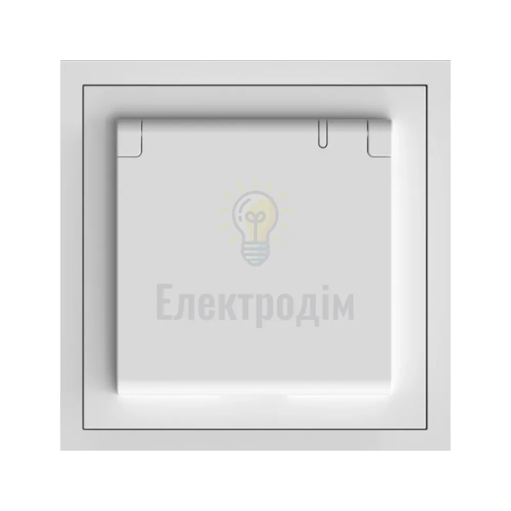 ER131-W розетка із заземленням, кришкою та шторками, механізм білий 16А Soft 8630  - фото 1