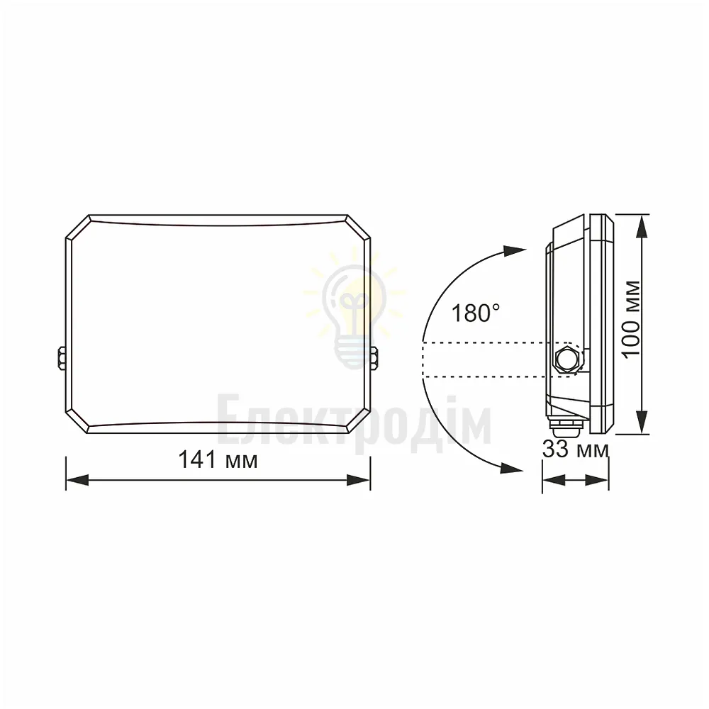 LED прожектор VIDEX F3 30W 5000K 220V Black VLE-F3-0305B  - фото 4