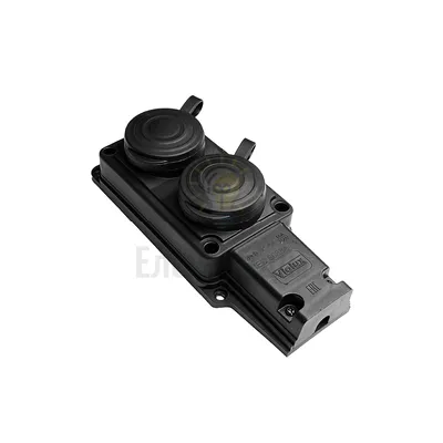 Колодка VIOLUX Розетка VIOLUX каучук 16А 2-на настінна з кришкою IP44 930650 — купити в Електродім