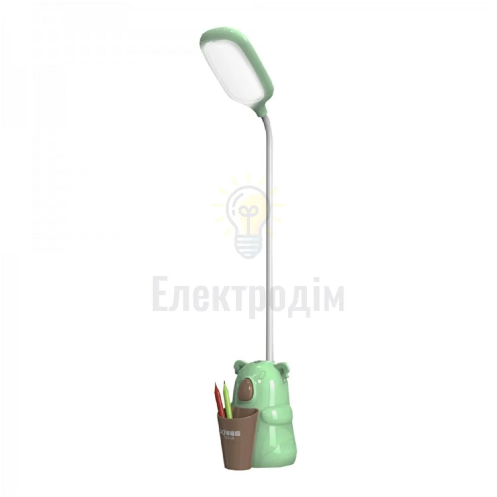 TGX-L4 настільний акум. світильник 4W 250Lm 4000K, 1200mA, USB (1,2м), 3 рівня яскр.,зелений/рожевий 97902  - фото 2