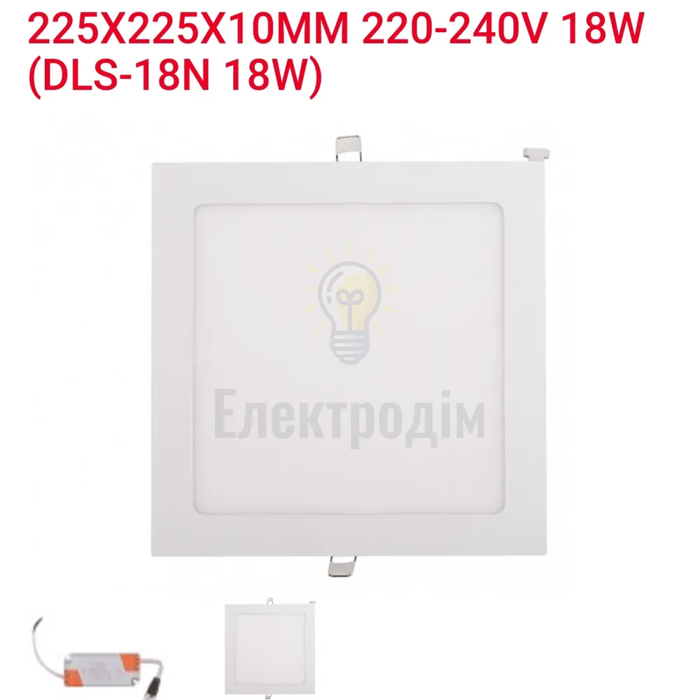 LED Панель квадрат 18w  4000K IP20 DLS-18N Luxel 