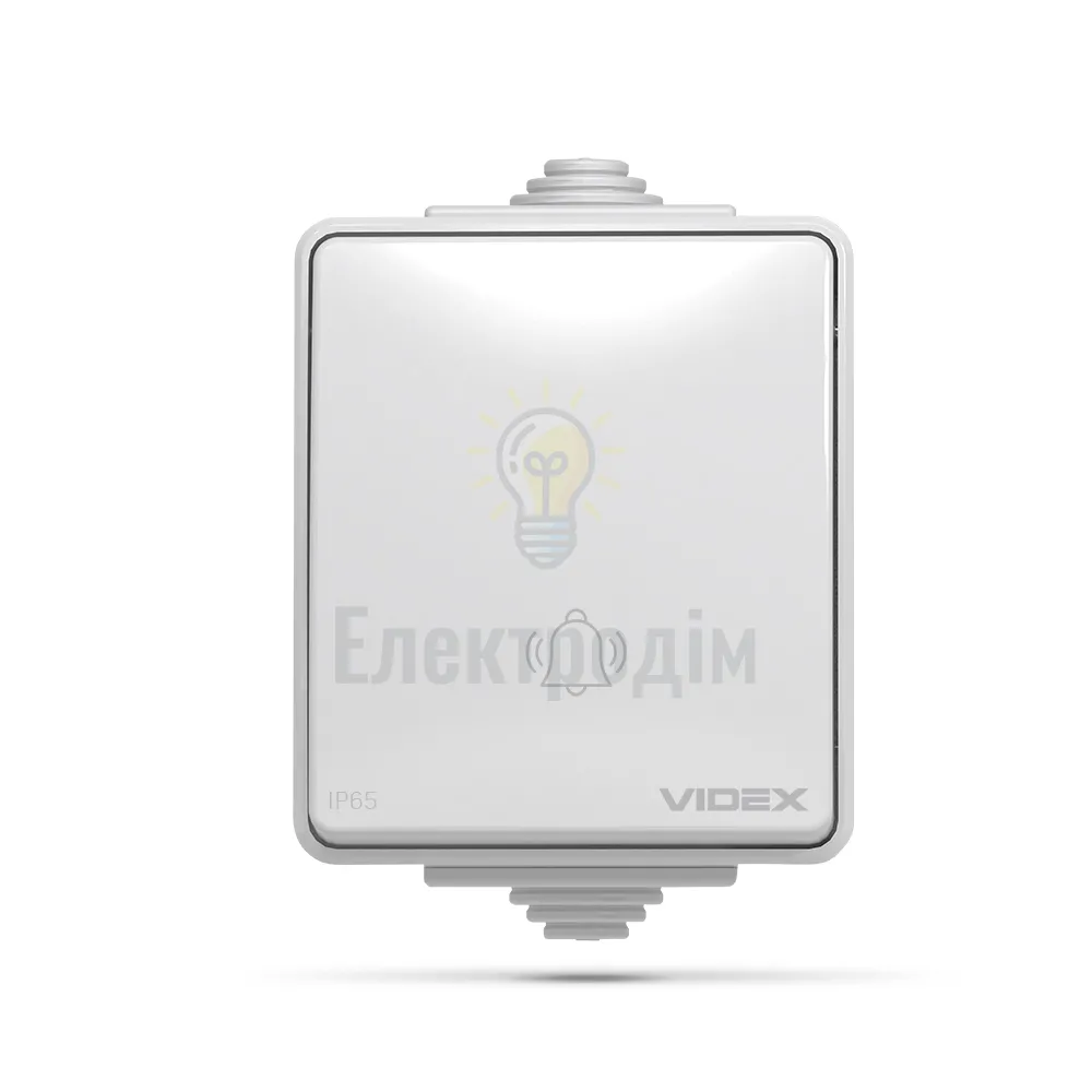 VIDEX BINERA IP65 Кнопка дзвінка сіра VF-BNW11DB-G  - фото 1