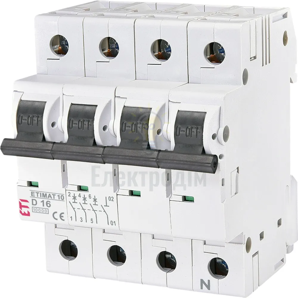 Авт. вимикач ETIMAT 10  3p+N D 16А (10 kA) 2156716 