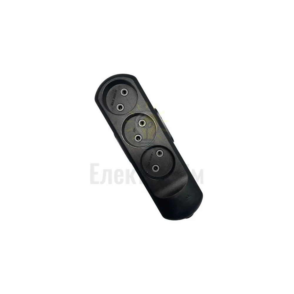 Колодка Колодка 3 гнізда без заземлення, чорна Neomax NX510300 
