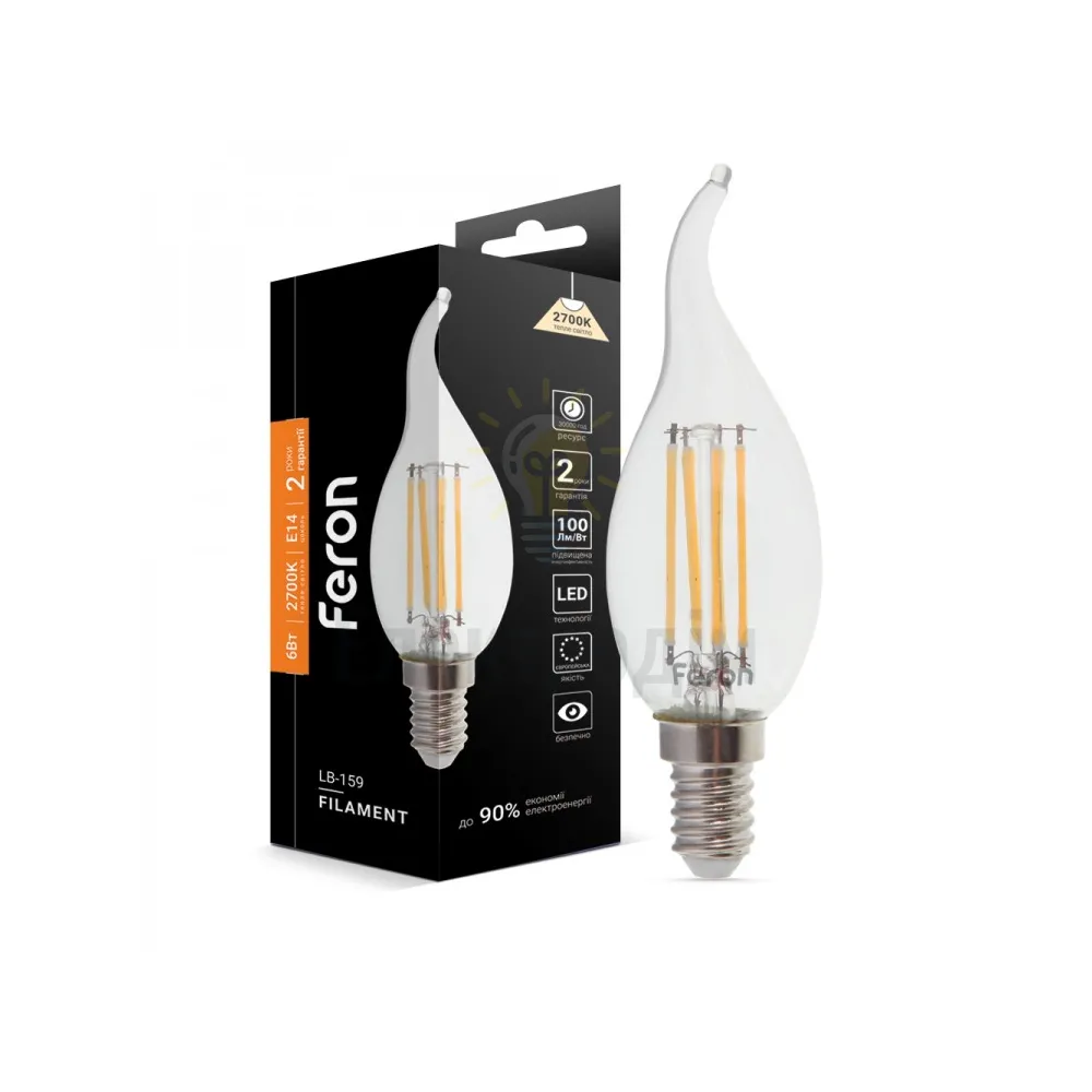 Світлодіодна лампа Filament LB-159 CF37 230V 6W 600Lm  E14 2700K 25750 