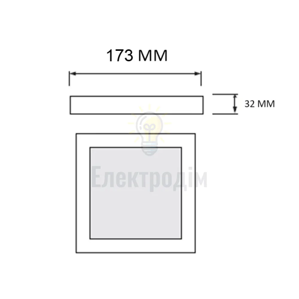Світильник накладний LED 18W 3CCT 1660Lm ІР20 чорний квадрат 016-084-0018-020  - фото 1