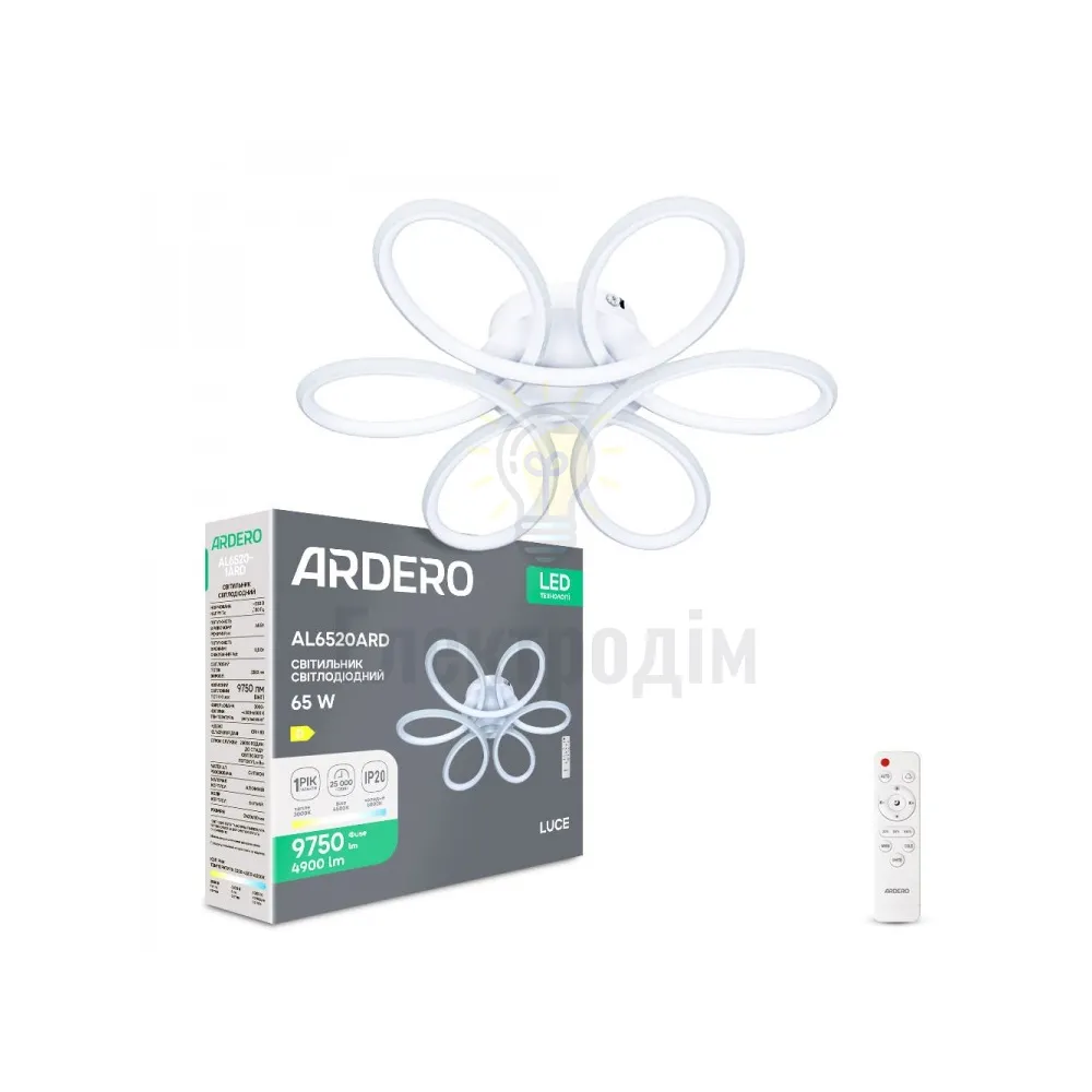 AL6520ARD 65W 4900Lm 3000K-6000K 420*110mm білий LUCE 80493 