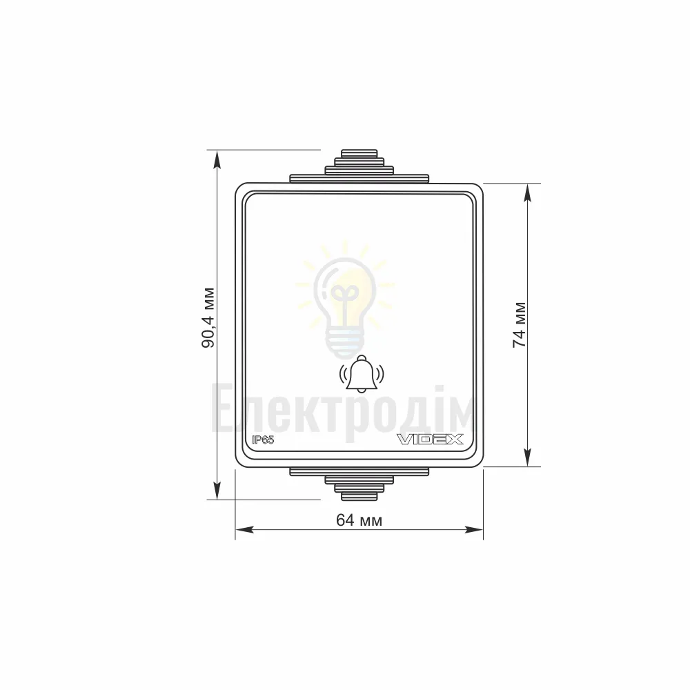 VIDEX BINERA IP65 Кнопка дзвінка сіра VF-BNW11DB-G  - фото 3