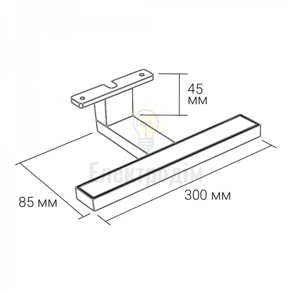 AL5081ARD 230V 5W 330LM 4000К 300*85*45mm IP44 білий, матовий розсіювач 80686  - фото 1