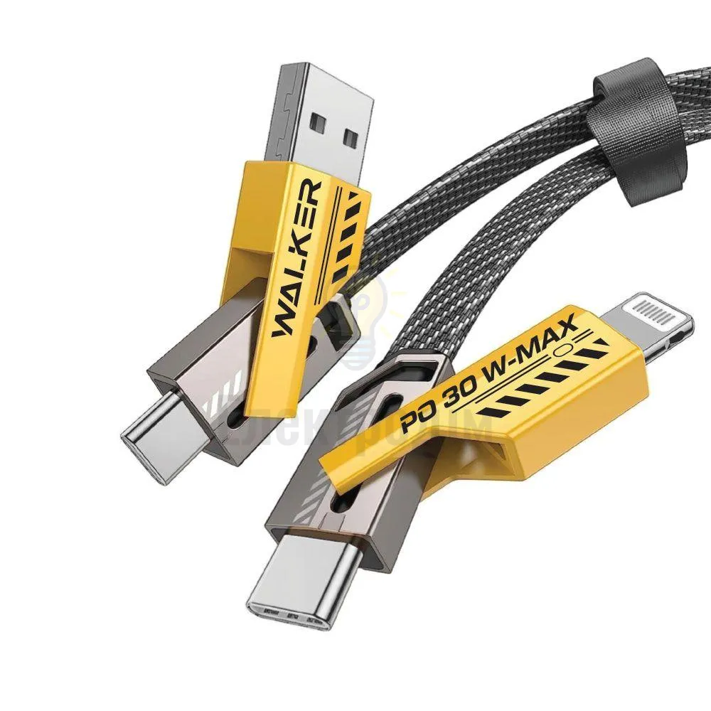 Кабель USB трансформер USB+Type-C/Type-C+Lightning WALKER C990 65W C990  - фото 1