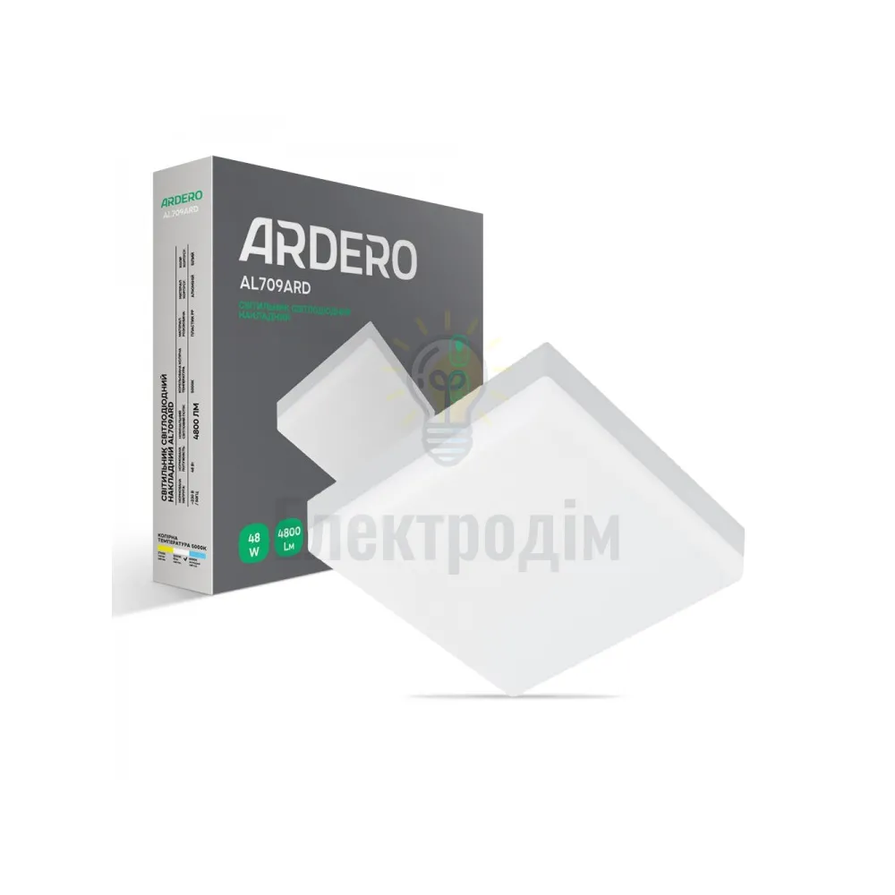 AL709ARD 48W квадрат накладний 4800Lm 5000K 300*300*40mm 80008 