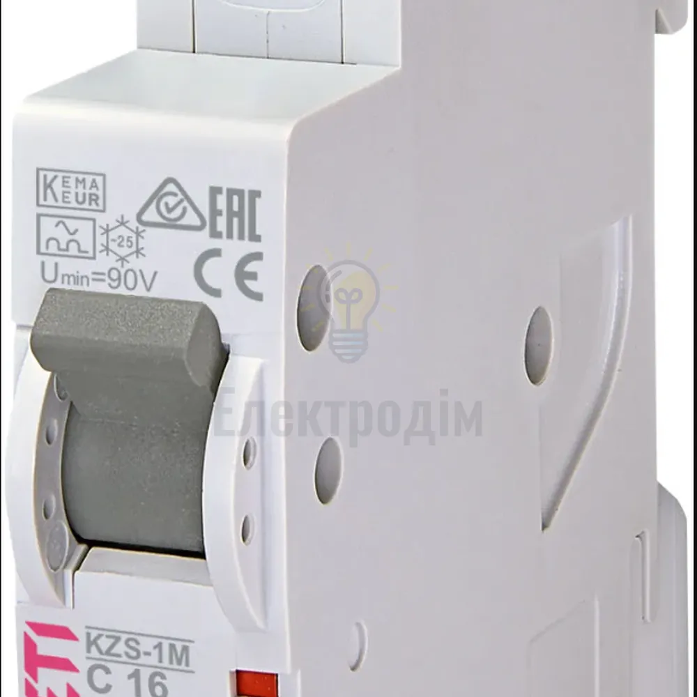 Диф. автоматичний вимикач KZS-1M UNI C 25/0,01 тип A (6kA) (універс. підключення) 2176016 