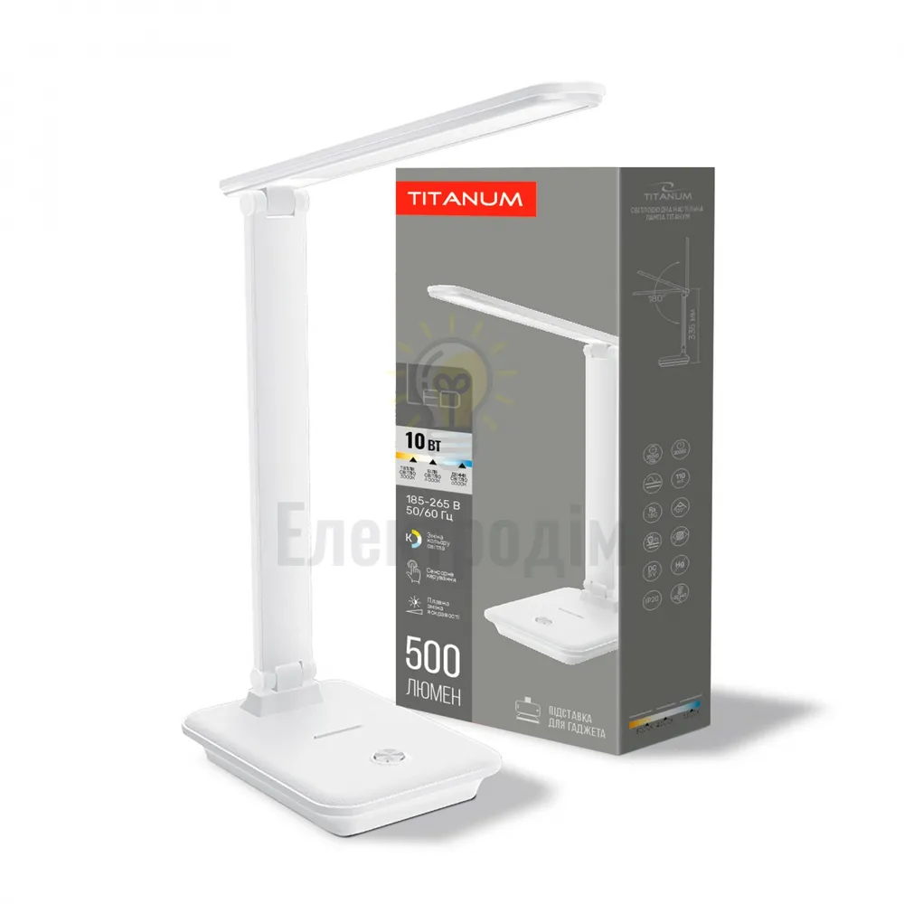 LED лампа настольна TITANUM 10W 3000-6500K 220V TLTF-009W 