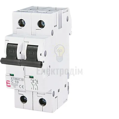 Авт. вимикач ETIMAT 10  2p C 10А (10 kA) 2133714 — купити в Електродім