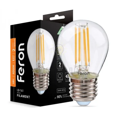 Світлодіодна лампа Filament LB-161  G45 230V 6W 600Lm  E27  4000K 40079 — купити в Електродім