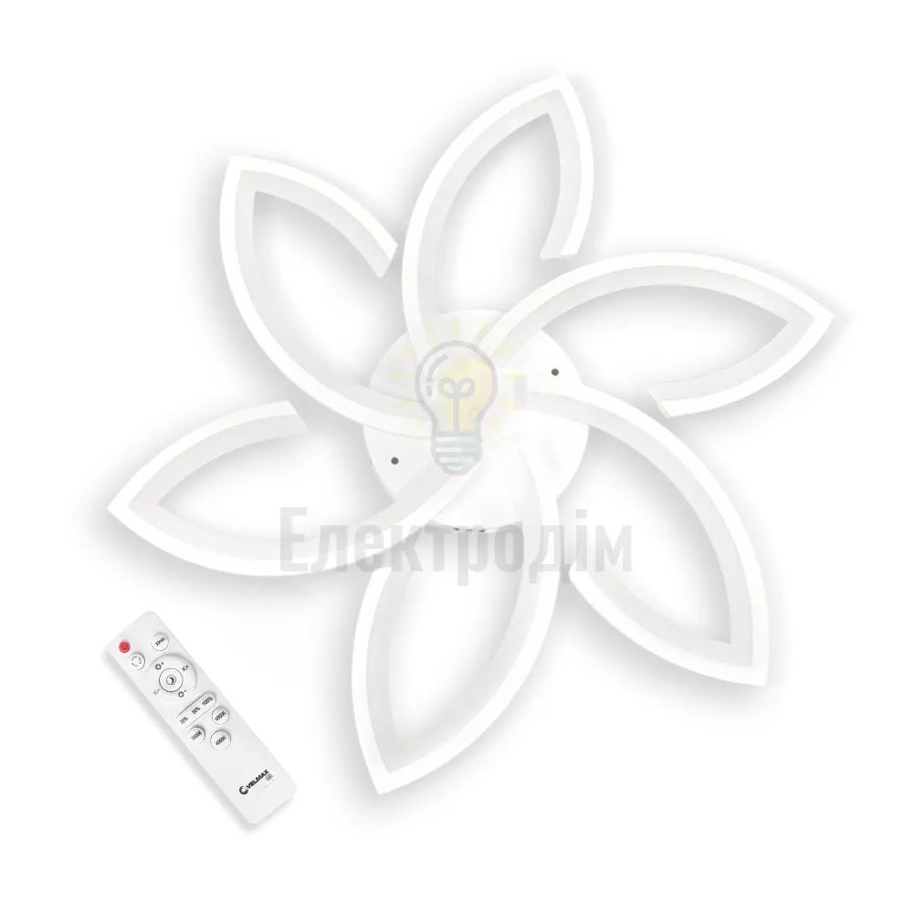 LED світильник VELMAX V-CL-LILY-6Wh, max 76W, 3000K-6500K, пульт, блок живлення, білий, 230V 23-43-26 