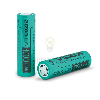 Акумулятор Videx Li-ion 21700 (без захисту) 4000mAh bulk/1шт 21700/4000/1В — купити в Електродім