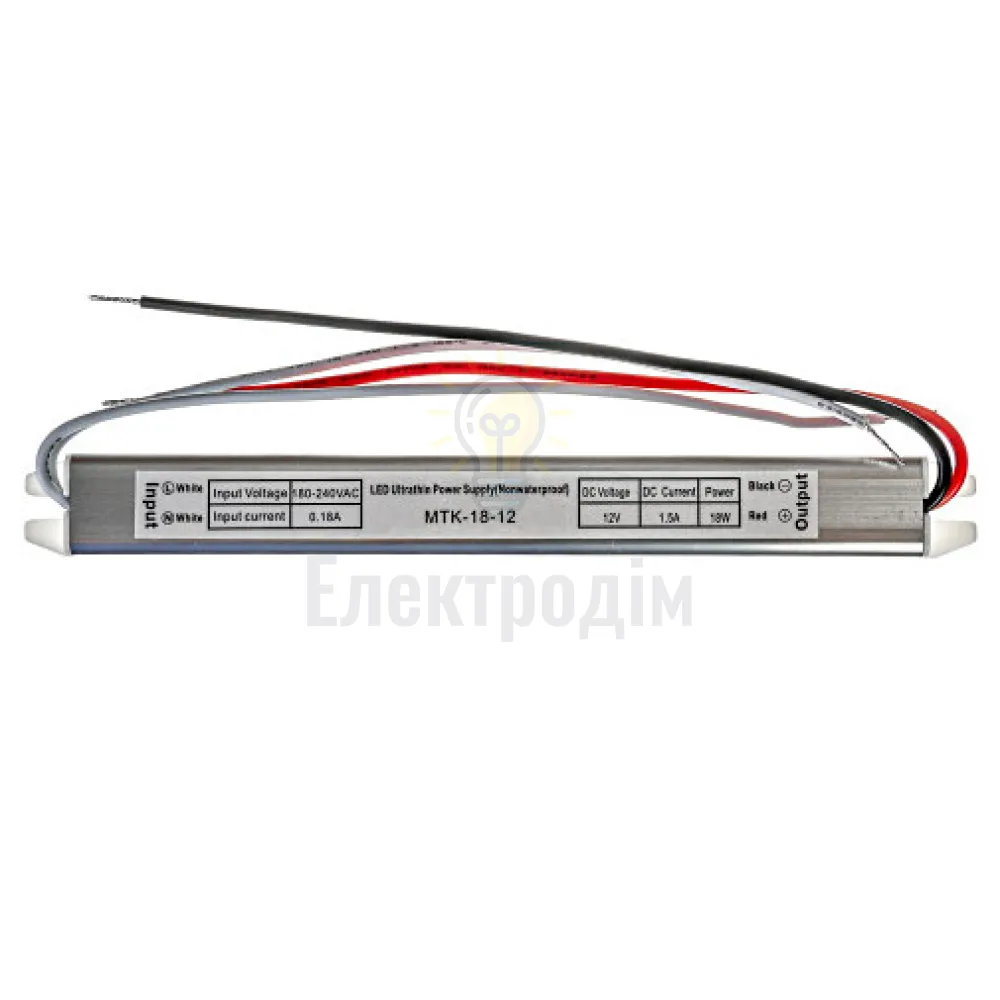 Блок  живлення 12В 1.5А -18W SLIM IP20 C 1013362  - фото 2