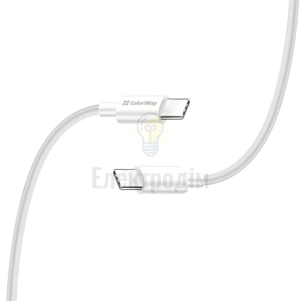 Кабель Colorway Type-C - Type-C (TPE) (PD Fast Charging 65W) 3.0А 2м білий CW-CBPDCC056-WT  - фото 6