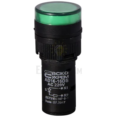 Сигнальна арматура AD16-16DS зелена 220V АC A0140030051 — купити в Електродім