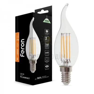 Світлодіодна лампа Filament LB-59 CF37 230V 4W 400Lm  E14 4000K 25576 — купити в Електродім