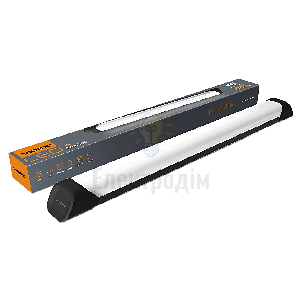 LED світильник лінійний VIDEX 36W 0.6М 5000K 220V чорний VLE-BN-36065B 