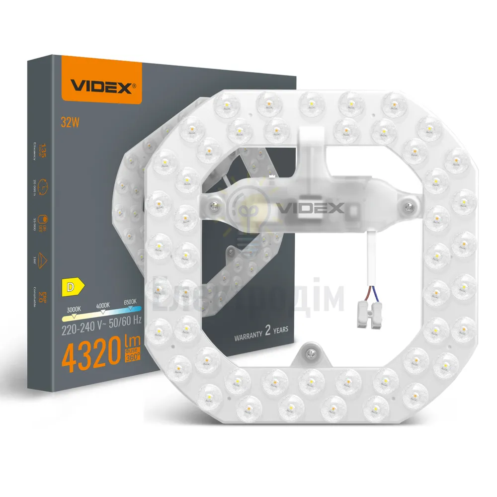 Рем комплект LED модуль для світильників 32W VIDEX VL-MLC-32C 3000-4000-6500K VL-MLC-32C 