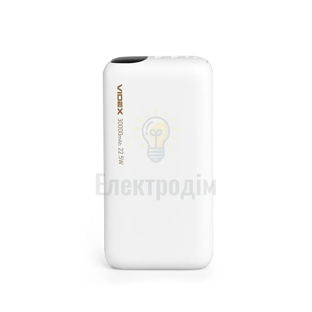 Павербанк 30000mAh Videx VPB-297-W 22,5W білий VPB-297-W  - фото 1