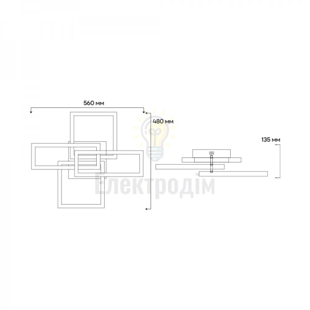 AL6494-1ARD 75W 4500Lm 3000K-6000K 560*480*135mm білий URBAN W 80436  - фото 1