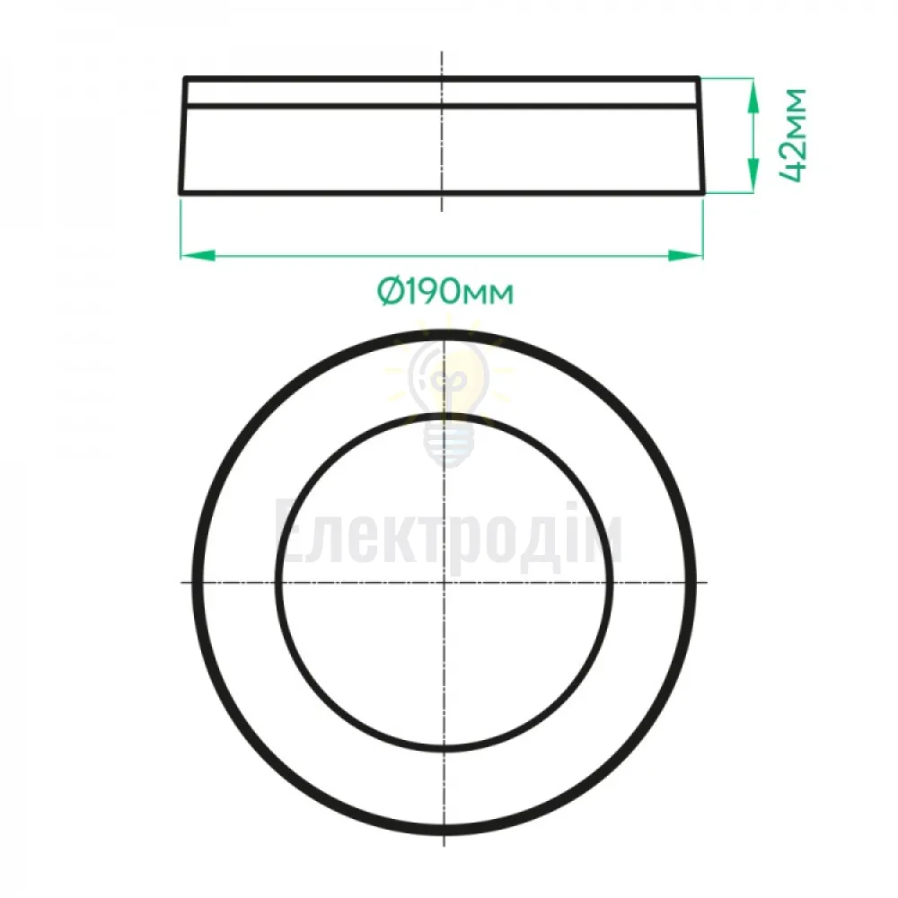 AL3007-RW 15W 5000К IP65, круг, білий, Ф190*42мм 80215  - фото 2