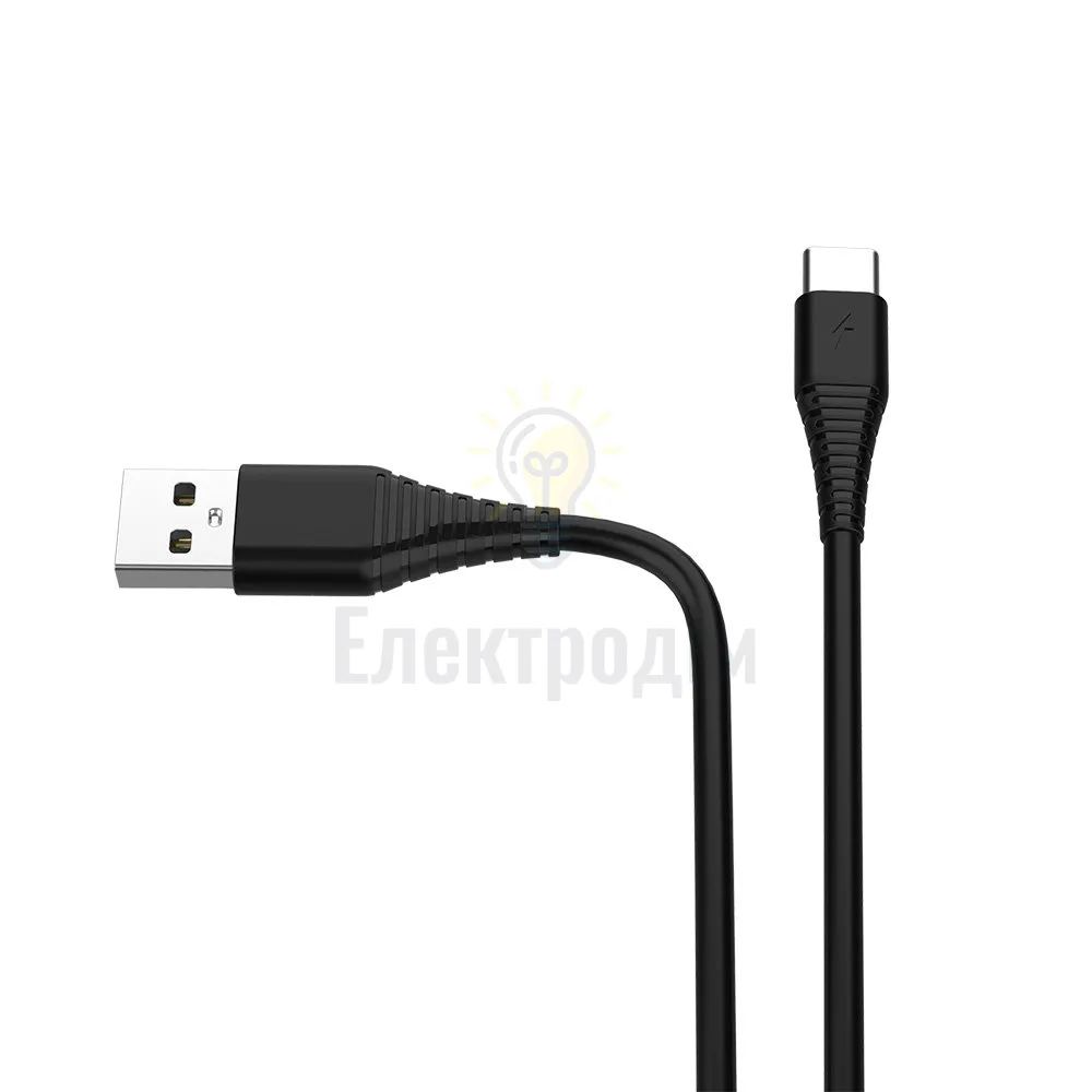 Зарядний пристрій мережевий USB + кабель Type-C 2,4A 10W чорний ColorWay CW-CHS012CC-BK CW-CHS012CC-BK  - фото 3