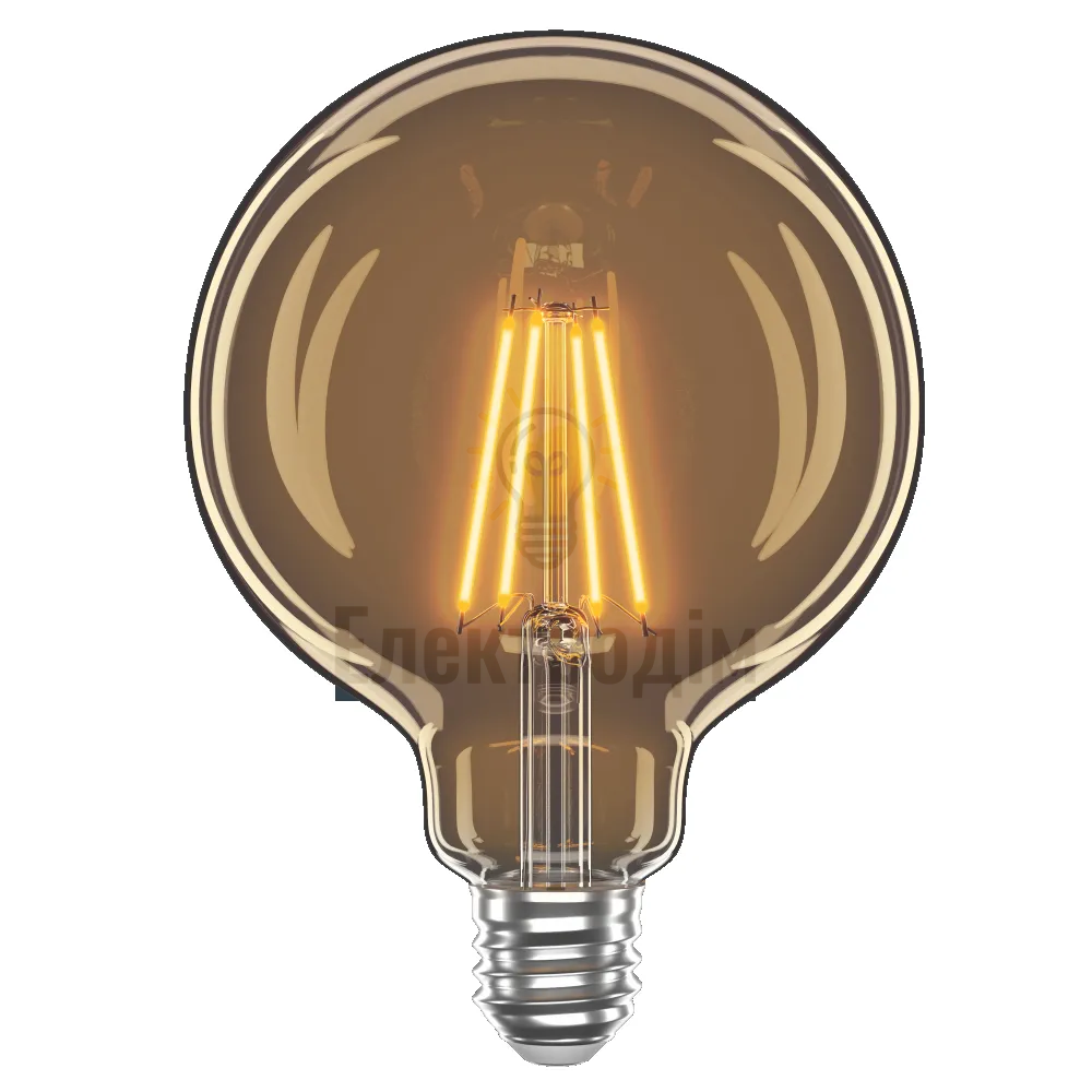LED лампа VELMAX V-Filament-Amber-G125, 4W, E27, 2200K, 400Lm 21-47-17 