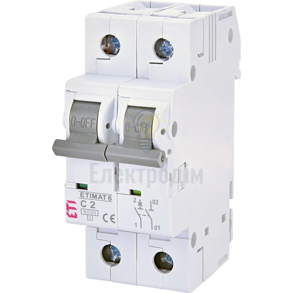 Авт. вимикач ETIMAT 6 1p+N C 2А (6 kA) 2142508 