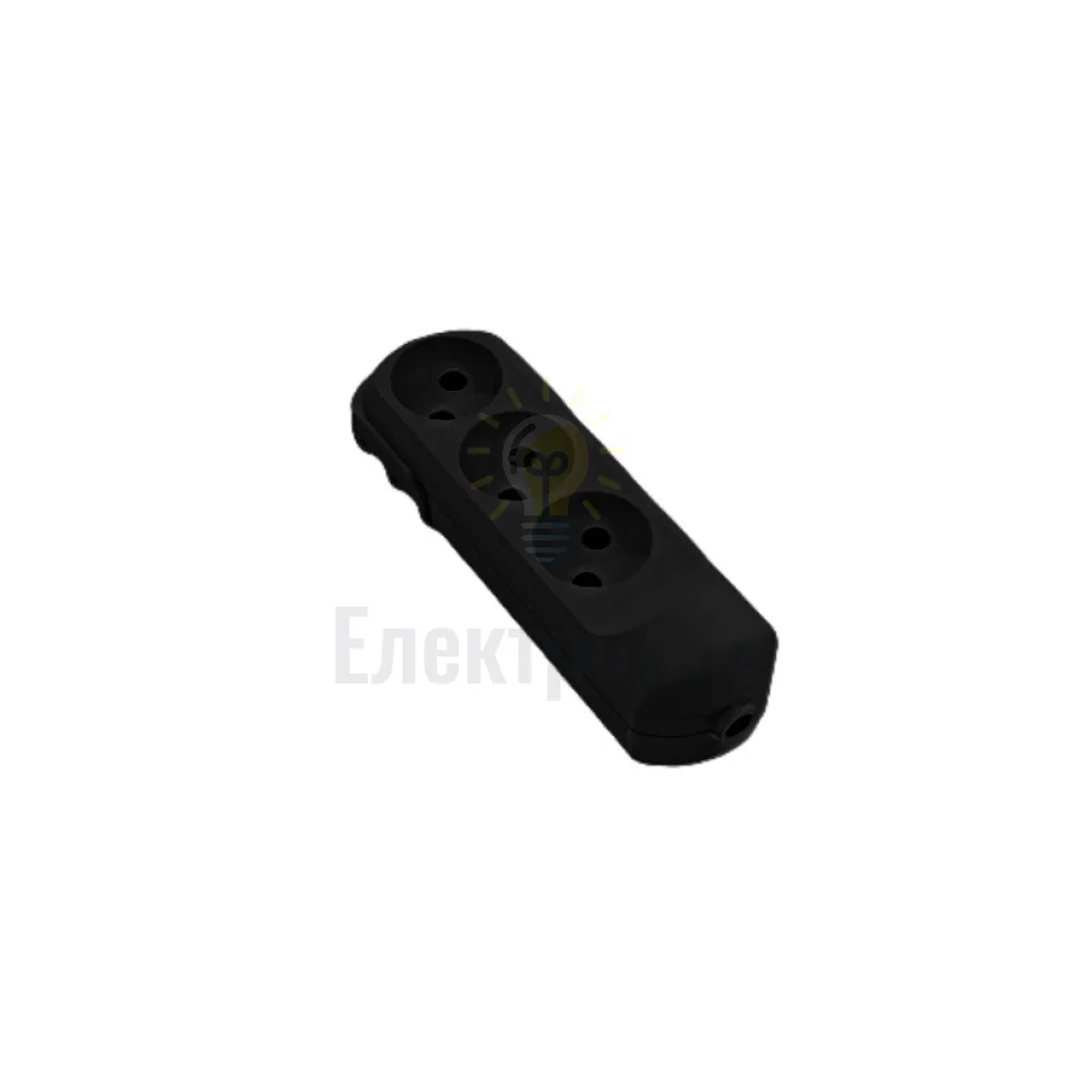 Колодка Колодка 3 гнізда без заземлення, чорна Neomax NX510300  - фото 1